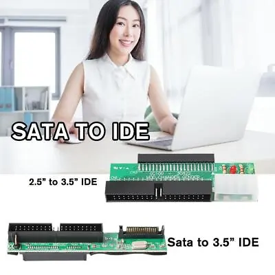 SATA To IDE Hard Drive Adapter Converter 3.5 HDD Parallel ATA>`~ To Serial T5R6 • £3.83
